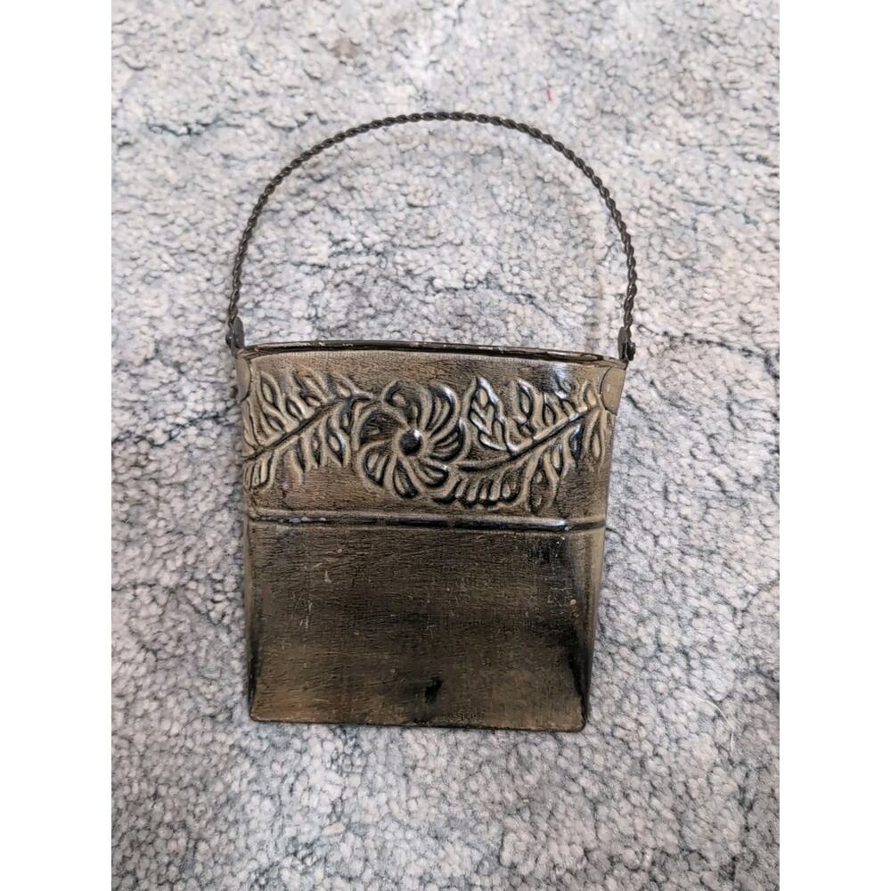 Vintage Hosley Embossed Floral Wall Planter - Distressed